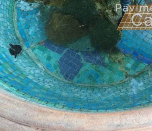 acquario con mosaico e stucco epossidico impermeabile
